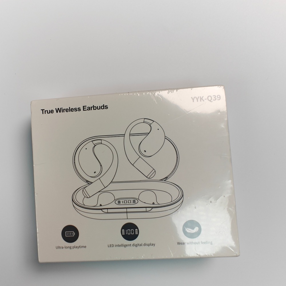 YYK-Q39 True Wireless Earbuds Black Bluetooth Over Ear Hook LED Display New
